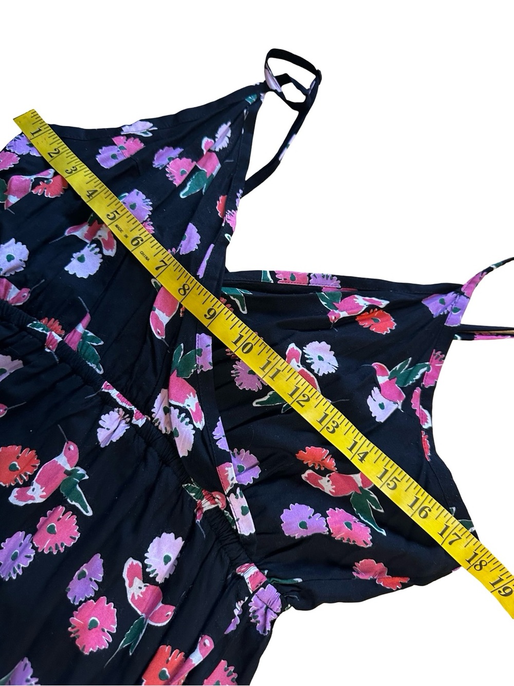 Emerson Fry India Collection Bird Floral Midi Dress Boho Wrap Sundress SZ Medium - Picture 11 of 15